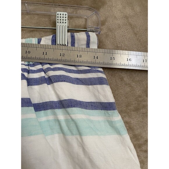 Gap Linen Blend Skirt Womens Small White Blue‎ Stripes Lined Preppy Casual Beach - Picture 11 of 15